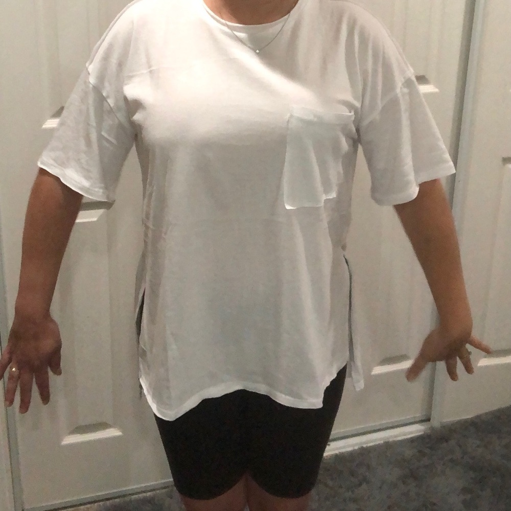 - Zenana White basic pocket Tshirt short sleeve Wholesale pricing on this one **